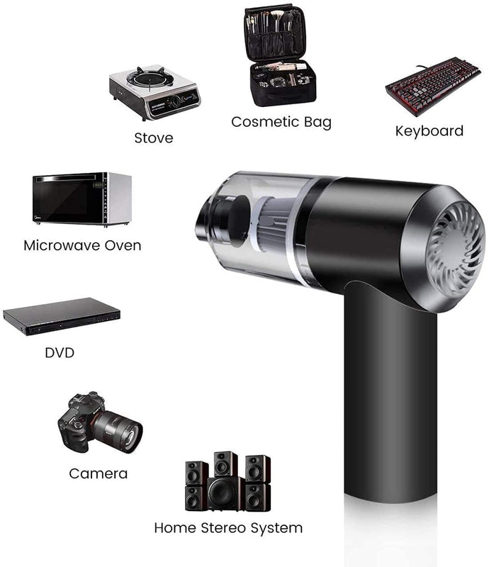Portable High Power 2 in 1 Car Vacuum Cleaner | USB Rechargeable Wireless Handheld Car Vacuum Cleaner and Smooth Design | Built in LED Light, Portable,Wet and Dry, HEPA Filter,