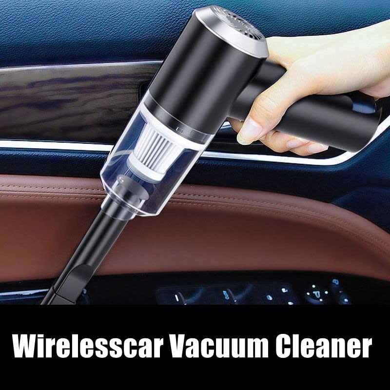 Portable High Power 2 in 1 Car Vacuum Cleaner | USB Rechargeable Wireless Handheld Car Vacuum Cleaner and Smooth Design | Built in LED Light, Portable,Wet and Dry, HEPA Filter,