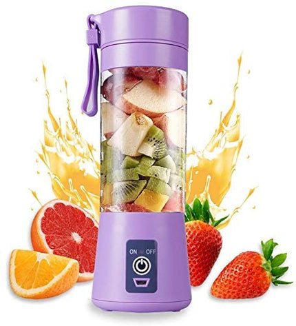 Kesrinplus® Portable 6 Blade Juicer - 1 USB Ports Electric USB Juice Maker & Blender | Rechargeable Juice Mixer for Smoothies, Protein Shakes, and Juices, Travel, Gym & Personal Use (Free Straw Set)
