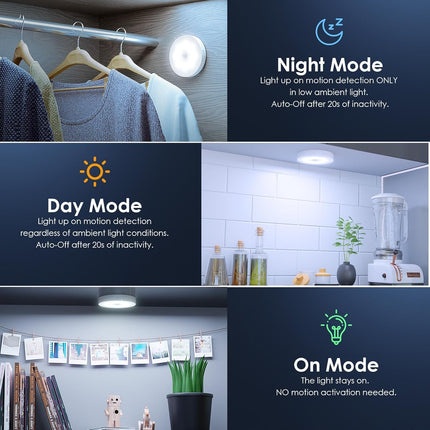 Rechargeable Motion Sensor Adhesive Led Light for Home Night Body Induction Lamp for Bedroom, Under Cabinet Light for Kitchen Automatic Night Light On-Off Sensor - Pack of 1