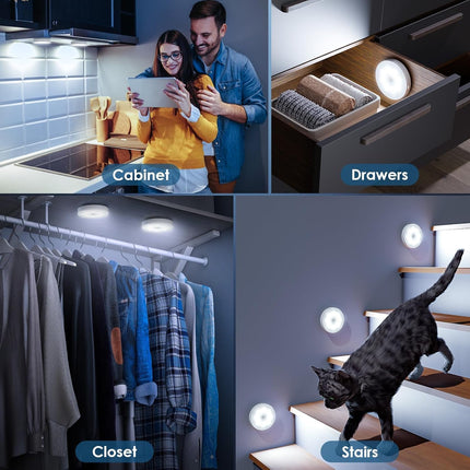 Rechargeable Motion Sensor Adhesive Led Light for Home Night Body Induction Lamp for Bedroom, Under Cabinet Light for Kitchen Automatic Night Light On-Off Sensor - Pack of 1